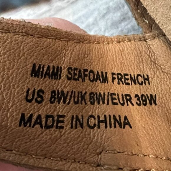 Revere Women’s Emerald 3 Strap Leather Sandals Miami Seafoam French Size 8 Wide - Picture 8 of 9